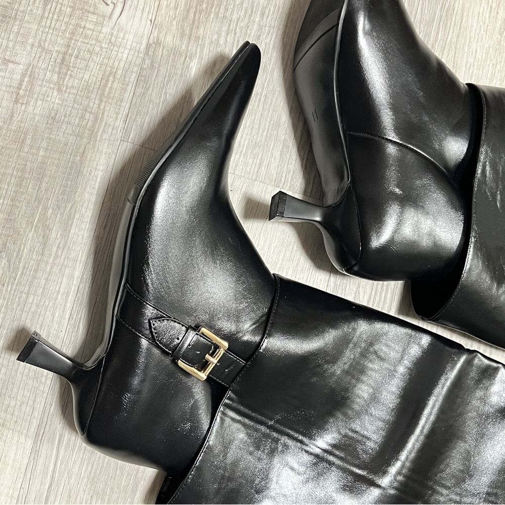 Vaila Monica Wide Calf Black Knee-High Women's Boots, 11 - Picture 4 of 7